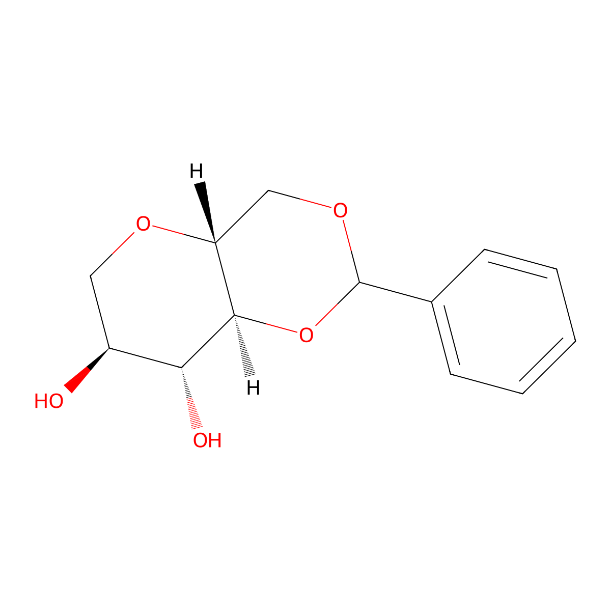 1,5-Anhydro-4,6-O-benzylidene-D-glucitol molecular structure, CAS 65190-39-8