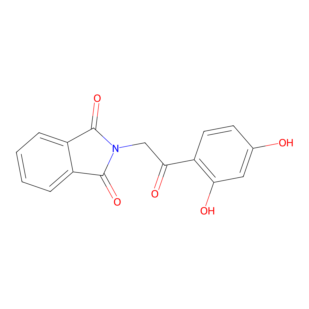 1H-Isoindole-1,3(2H)-dione, 2-[2-(2,4-dihydroxyphenyl)-2-oxoethyl]- molecular structure, CAS 65190-77-4