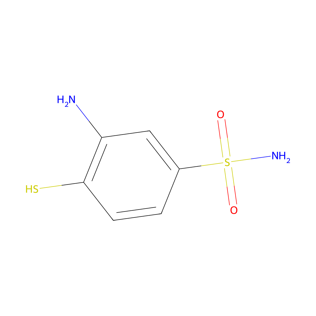3-Amino-4-sulfanylbenzene-1-sulfonamide molecular structure, CAS 65192-70-3