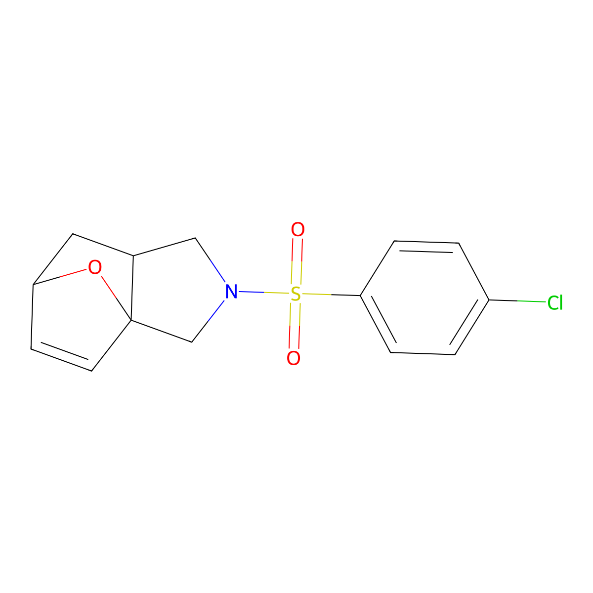 3-[(4-Chlorophenyl)sulfonyl]-10-oxa-3-azatricyclo[5.2.1.0~1,5~]dec-8-ene molecular structure, CAS 65193-52-4