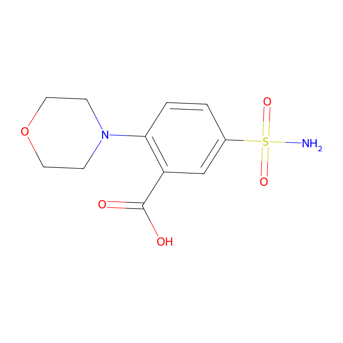 5-(Aminosulfonyl)-2-morpholin-4-ylbenzoic acid molecular structure, CAS 65194-68-5