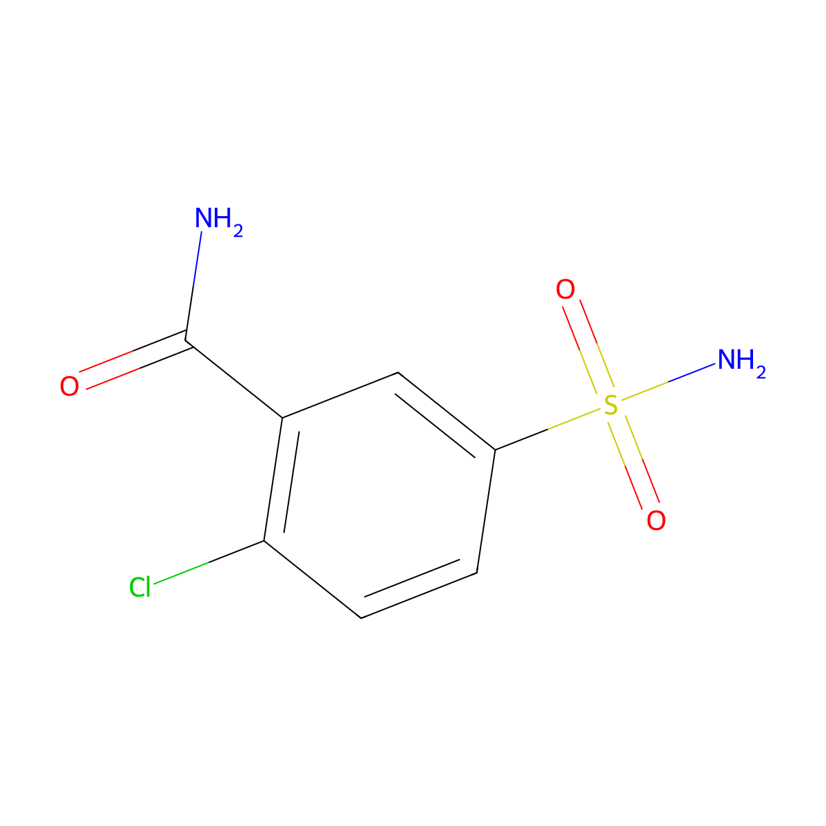 2-Chloro-5-sulfamoylbenzamide molecular structure, CAS 65194-77-6