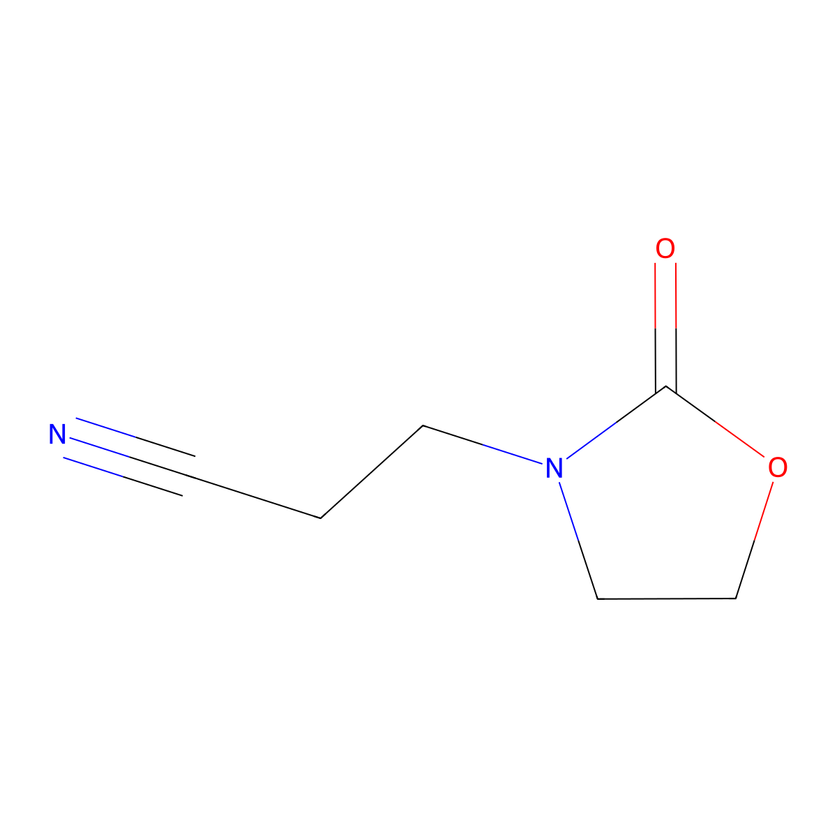 3-(2-Oxo-1,3-oxazolidin-3-yl)propanenitrile molecular structure, CAS 65195-19-9