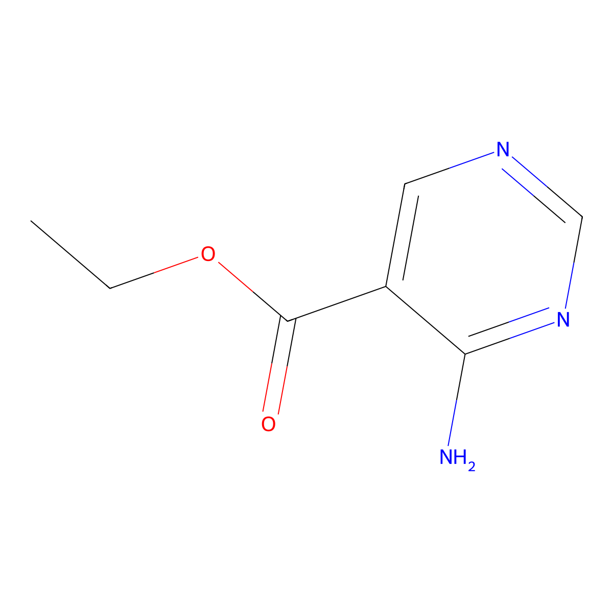 Ethyl 4-aminopyrimidine-5-carboxylate molecular structure, CAS 65195-35-9