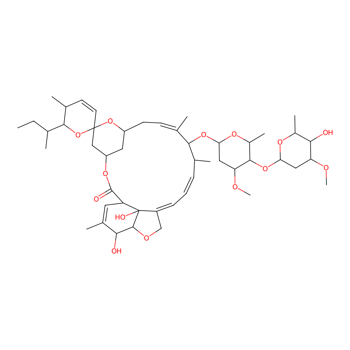 avermectin B1a molecular structure, CAS 65195-55-3