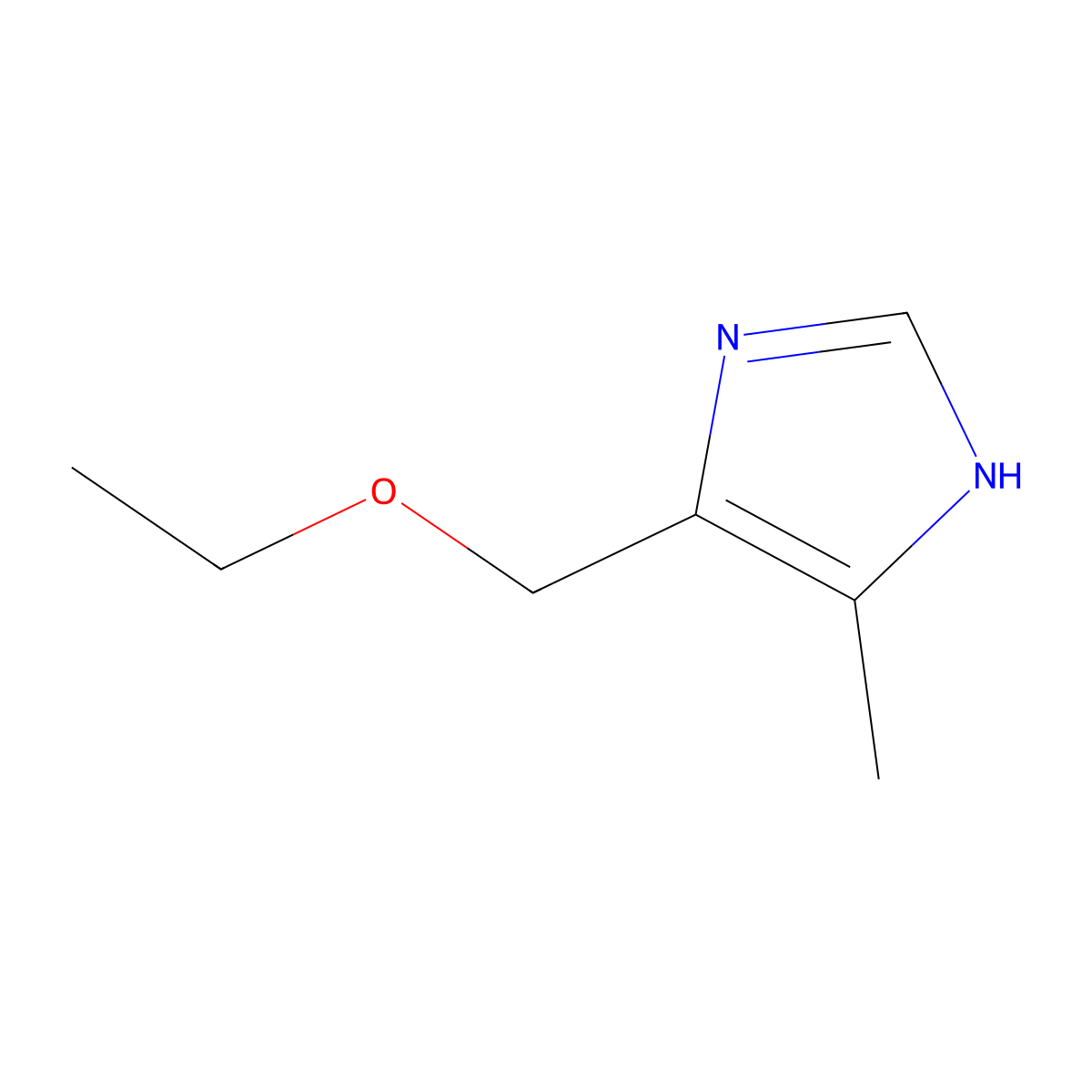 4-(ethoxymethyl)-5-methyl-1H-imidazole molecular structure, CAS 65197-94-6