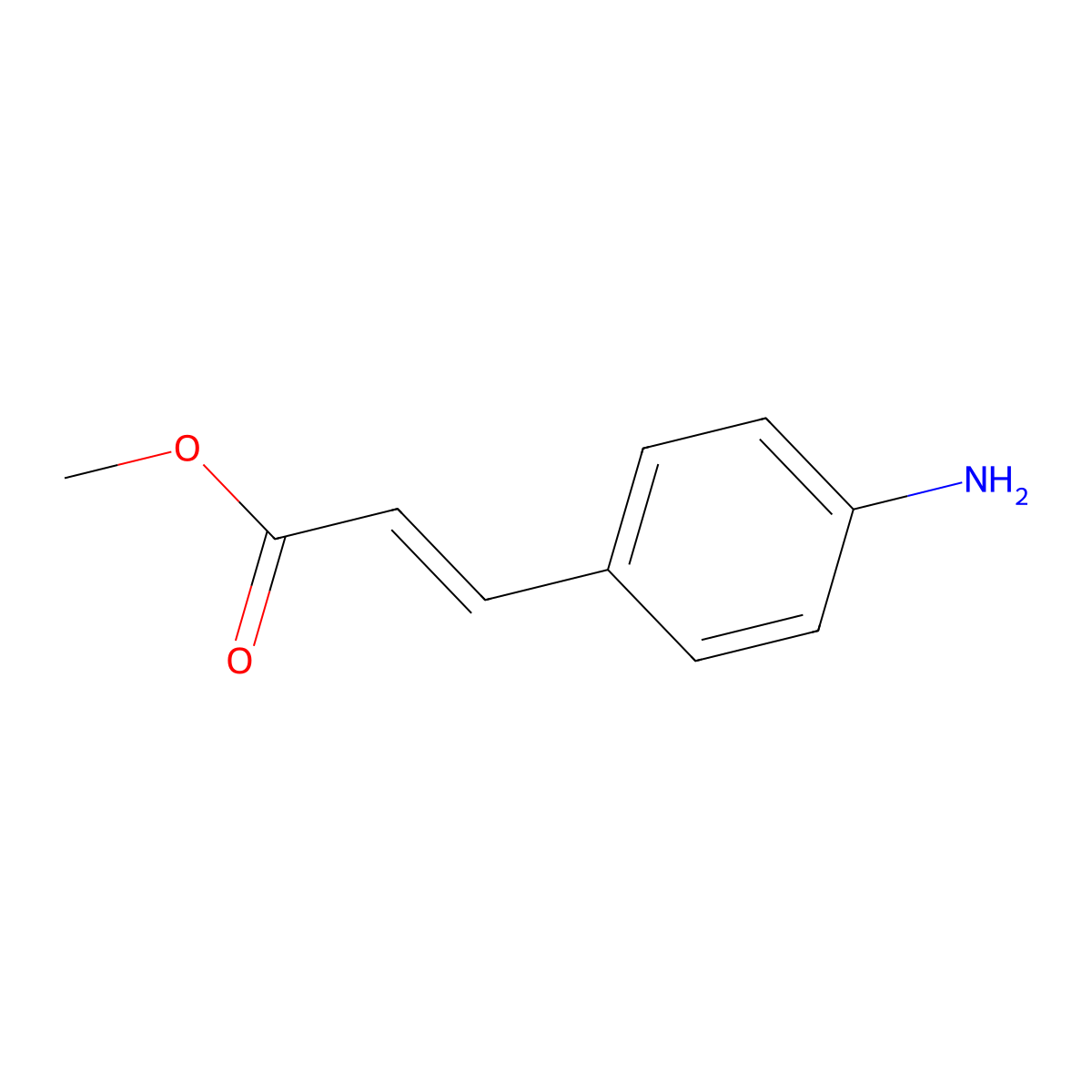 Methyl p-aminocinnamate molecular structure, CAS 65198-02-9