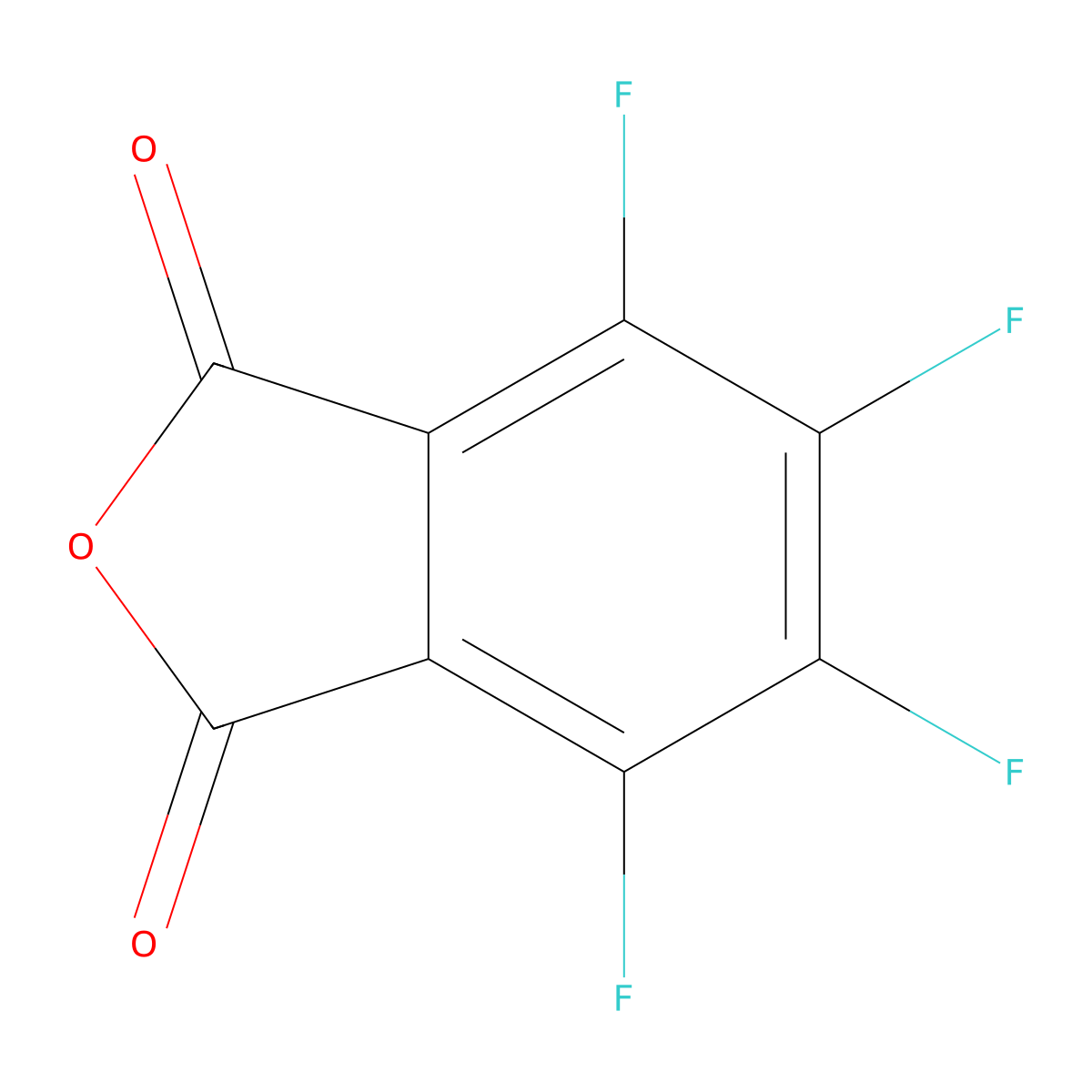 Tetrafluorophthalic anhydride molecular structure, CAS 652-12-0