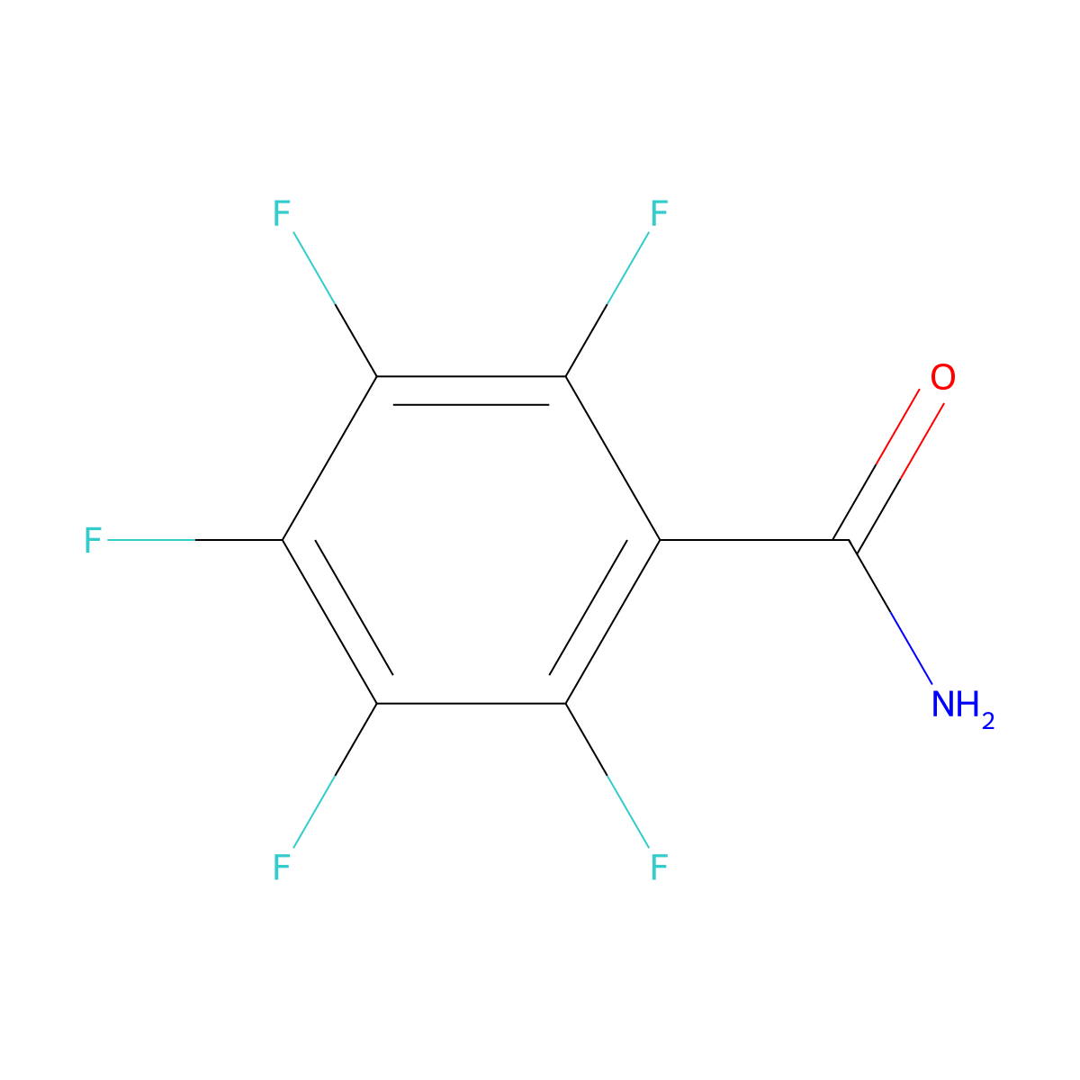 2,3,4,5,6-Pentafluorobenzamide molecular structure, CAS 652-31-3