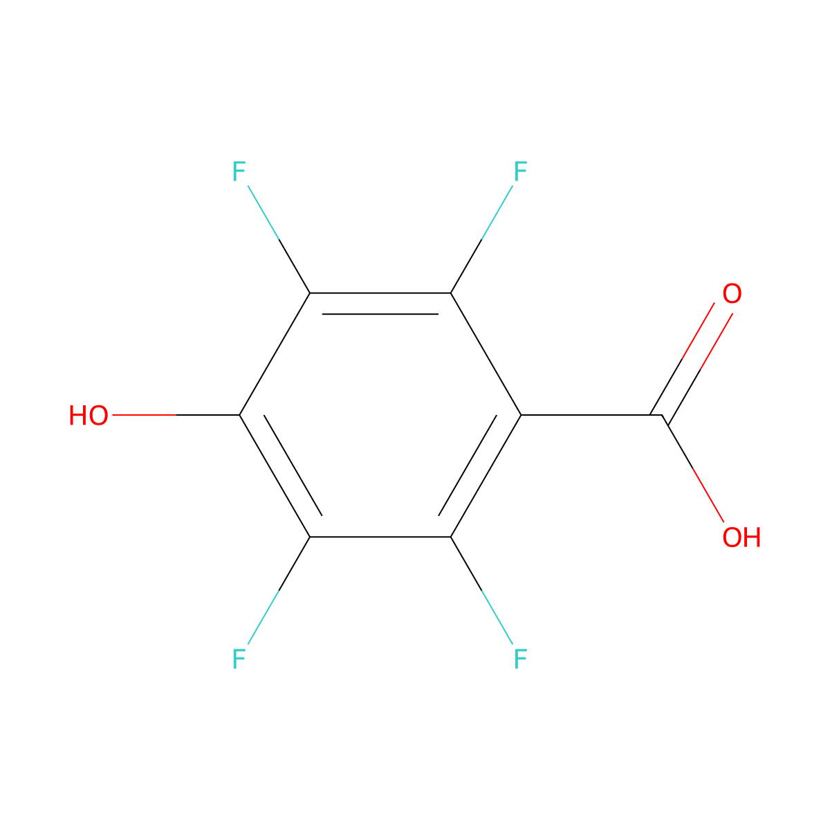 Tetrafluoro-4-hydroxybenzoic acid molecular structure, CAS 652-34-6