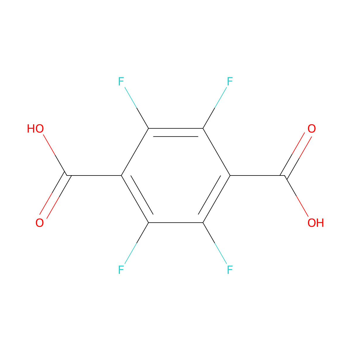 2,3,5,6-Tetrafluoroterephthalic acid molecular structure, CAS 652-36-8
