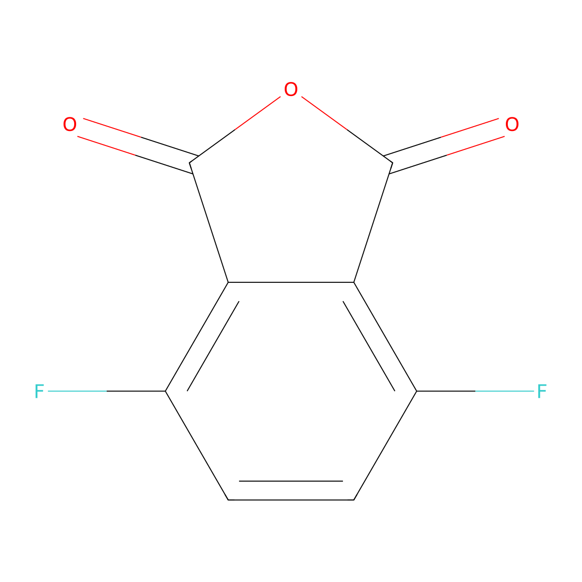3,6-Difluorophthalic anhydride molecular structure, CAS 652-40-4