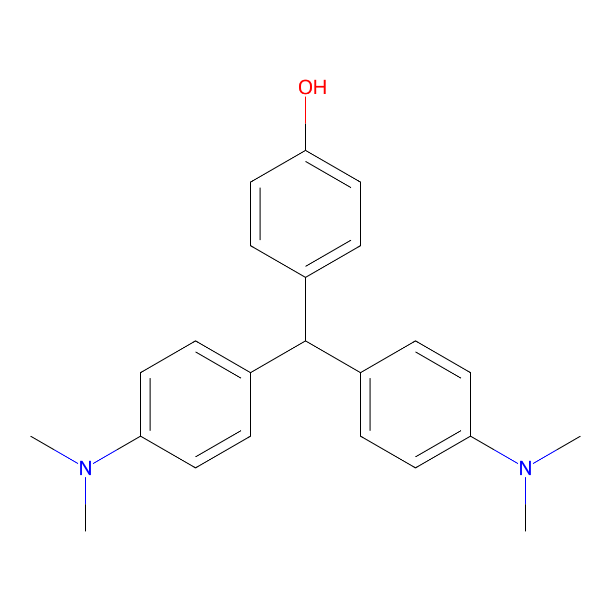 4-[Bis[4-(dimethylamino)phenyl]methyl]phenol molecular structure, CAS 652-46-0