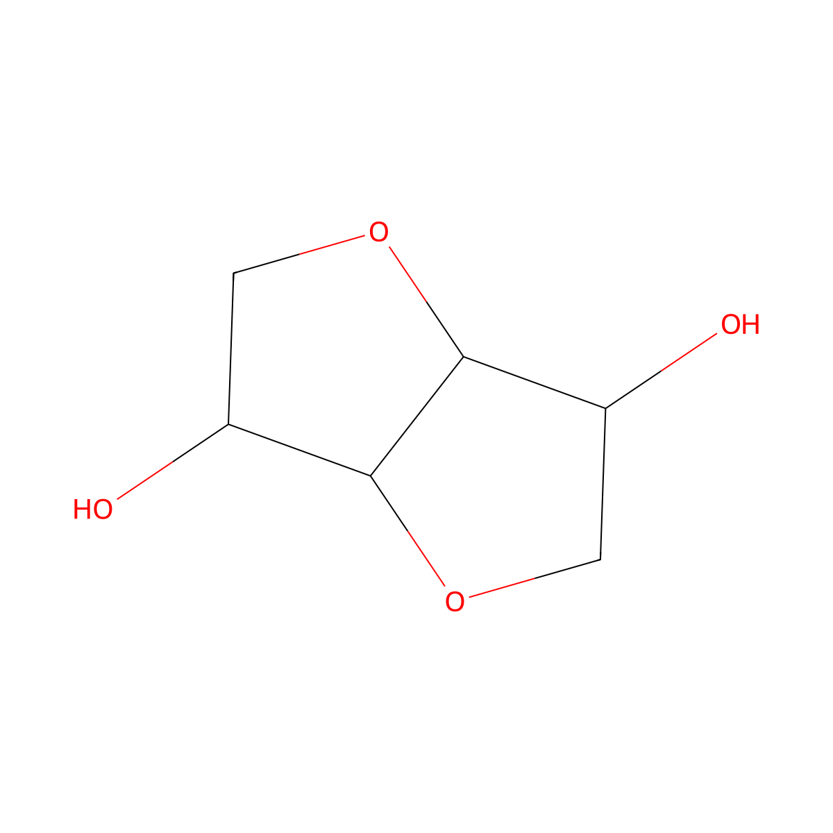 Isosorbide molecular structure, CAS 652-67-5