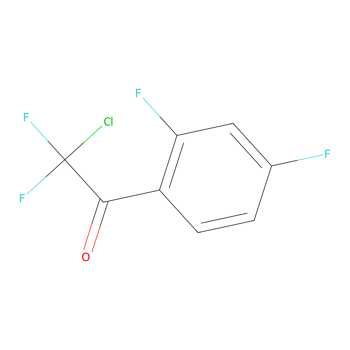 2-Chloro-1-(2,4-difluorophenyl)-2,2-difluoroethanone molecular structure, CAS 652-73-3