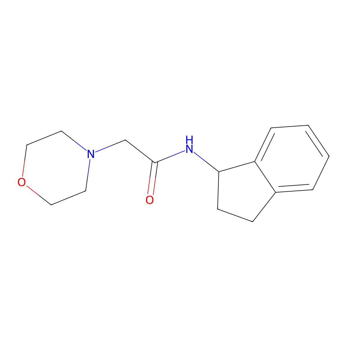 1-Indanamine, N-(2-morpholinoacetyl)- molecular structure, CAS 6520-54-3