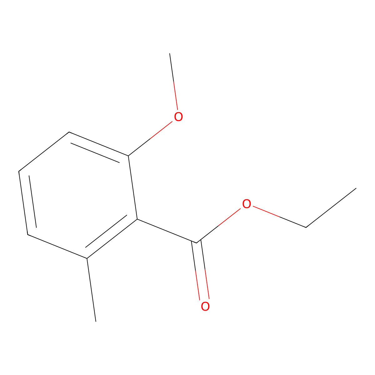 2-Methoxy-6-methyl-benzoic acid ethyl ester molecular structure, CAS 6520-83-8