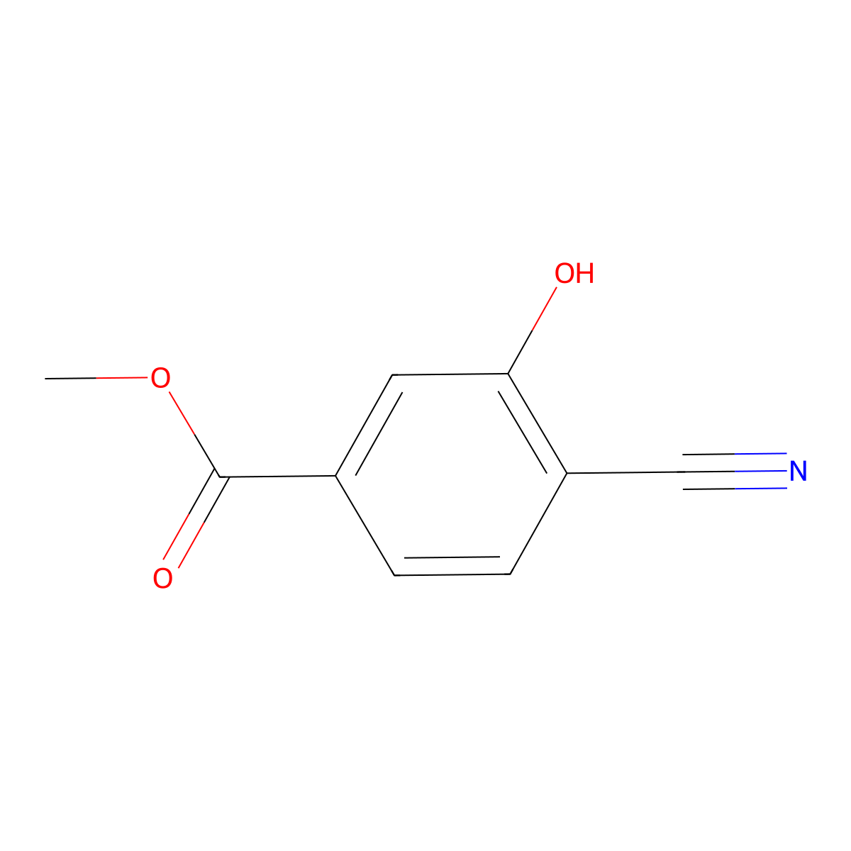 Methyl 4-cyano-3-hydroxybenzoate molecular structure, CAS 6520-87-2
