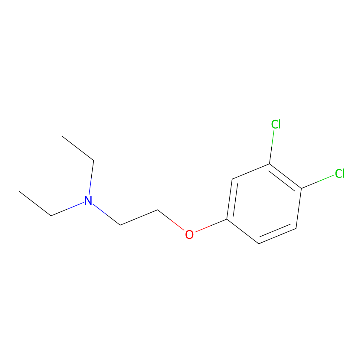 Ethanamine, 2-(3,4-dichlorophenoxy)-N,N-diethyl- molecular structure, CAS 65202-07-5