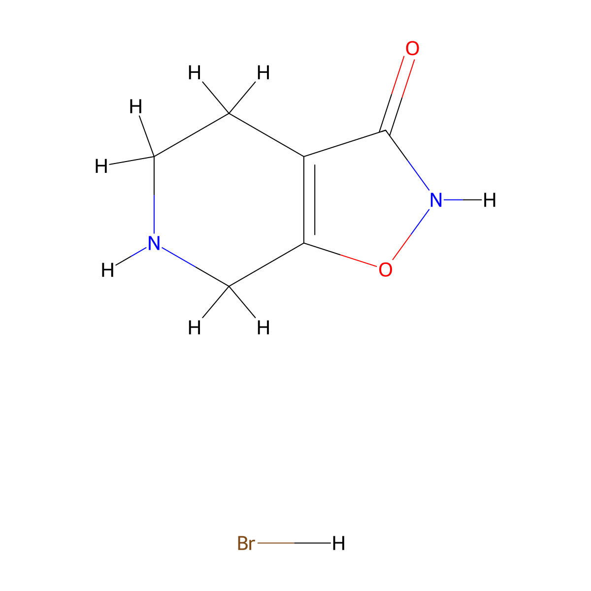 Gaboxadol hydrobromide molecular structure, CAS 65202-63-3