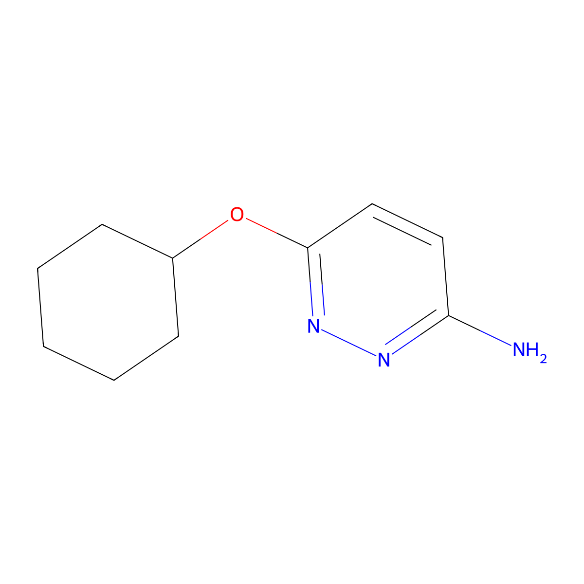 6-(Cyclohexyloxy)-3-pyridazinamine molecular structure, CAS 65202-77-9