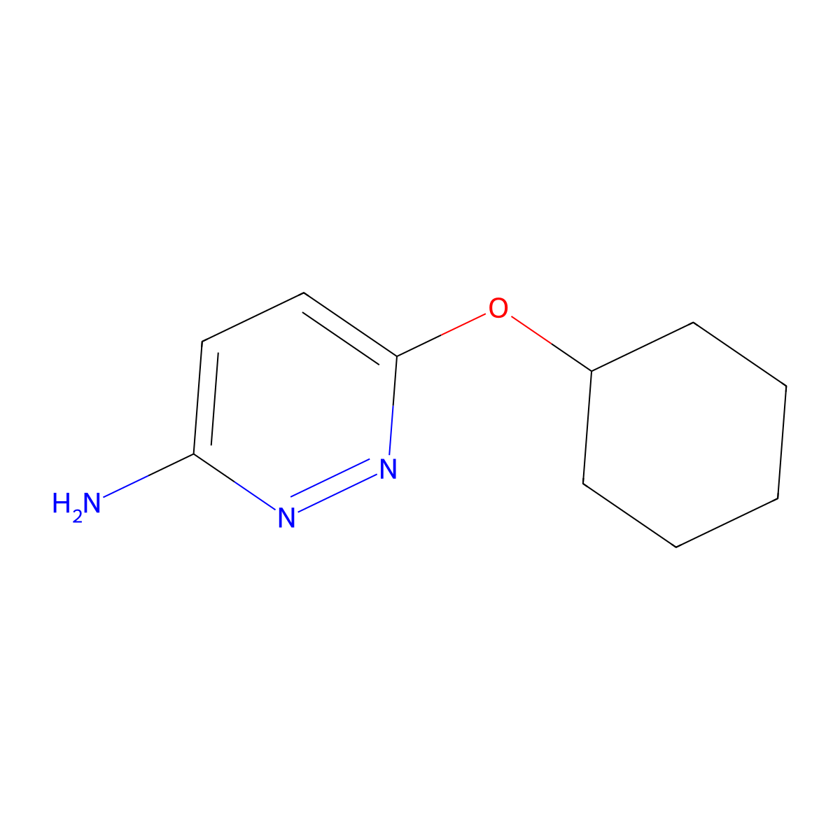 6-(Cyclohexyloxy)-3-pyridazinamine molecular structure, CAS 65202-77-9