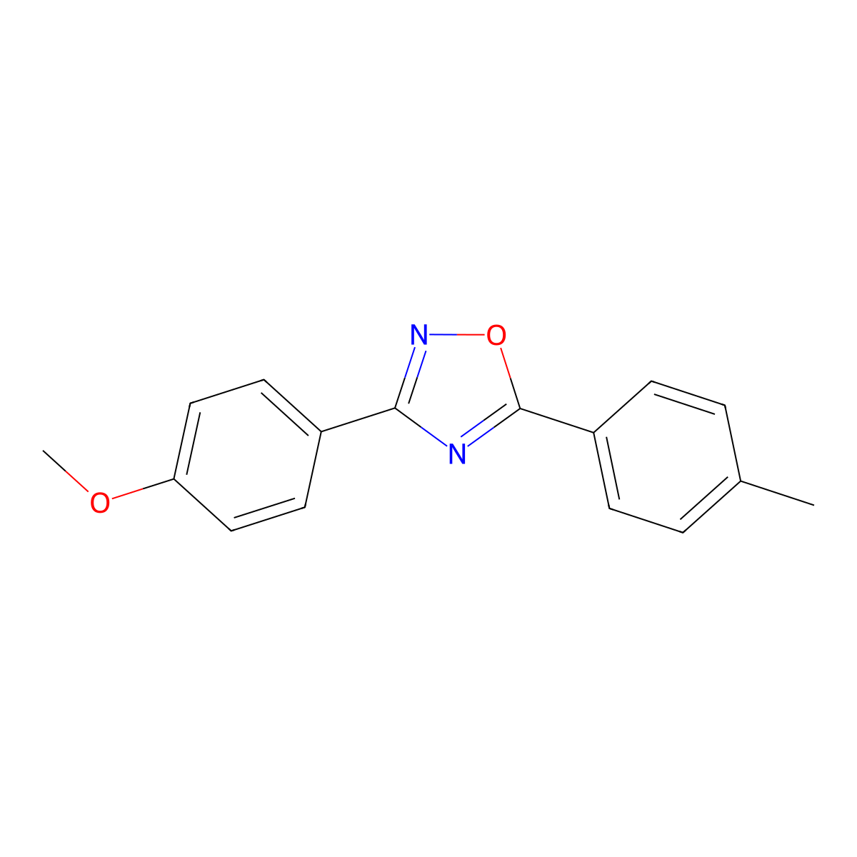 3-(4-Methoxyphenyl)-5-(4-methylphenyl)-1,2,4-oxadiazole molecular structure, CAS 65205-55-2