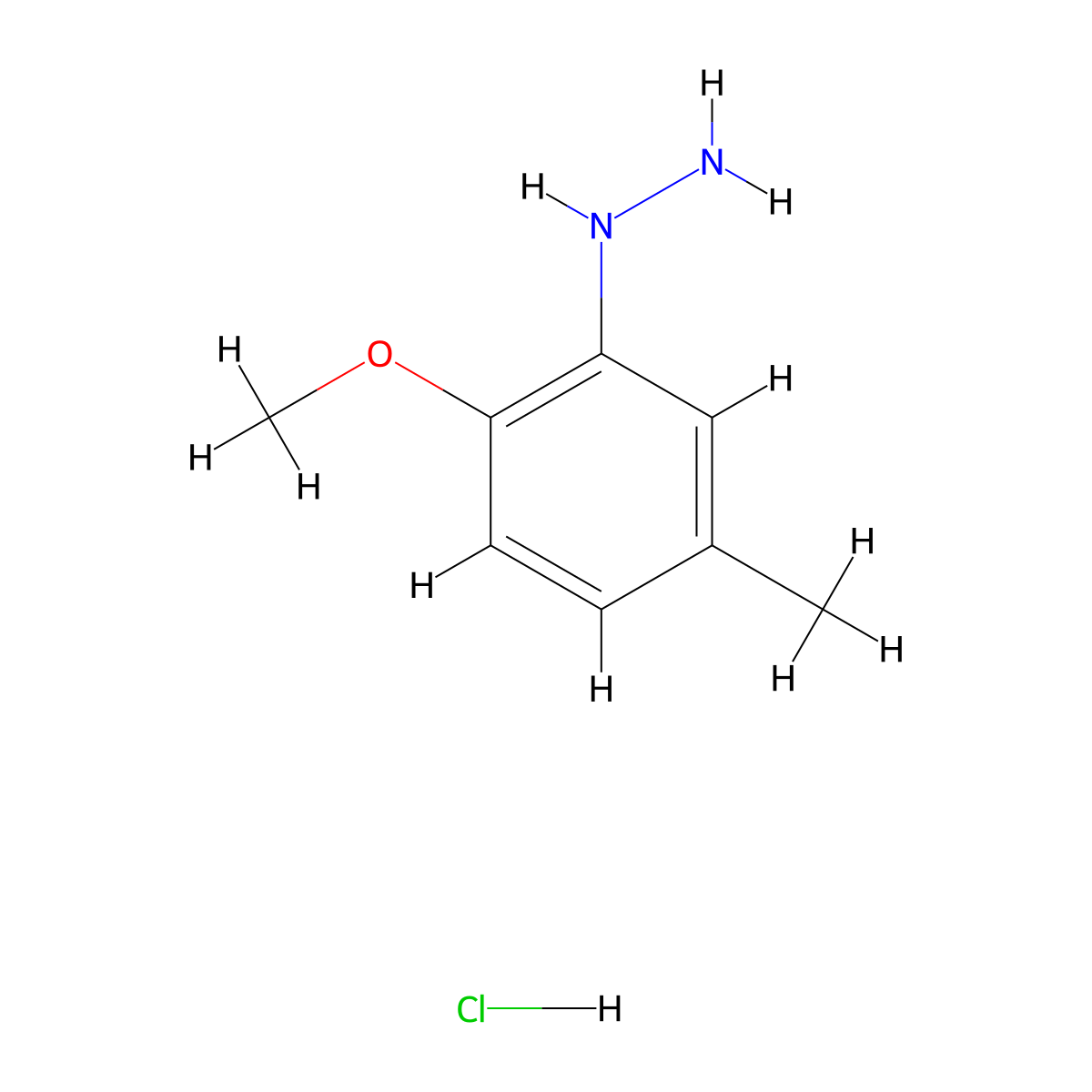 (2-Methoxy-5-methylphenyl)hydrazine--hydrogen chloride (1/1) molecular structure, CAS 65208-14-2
