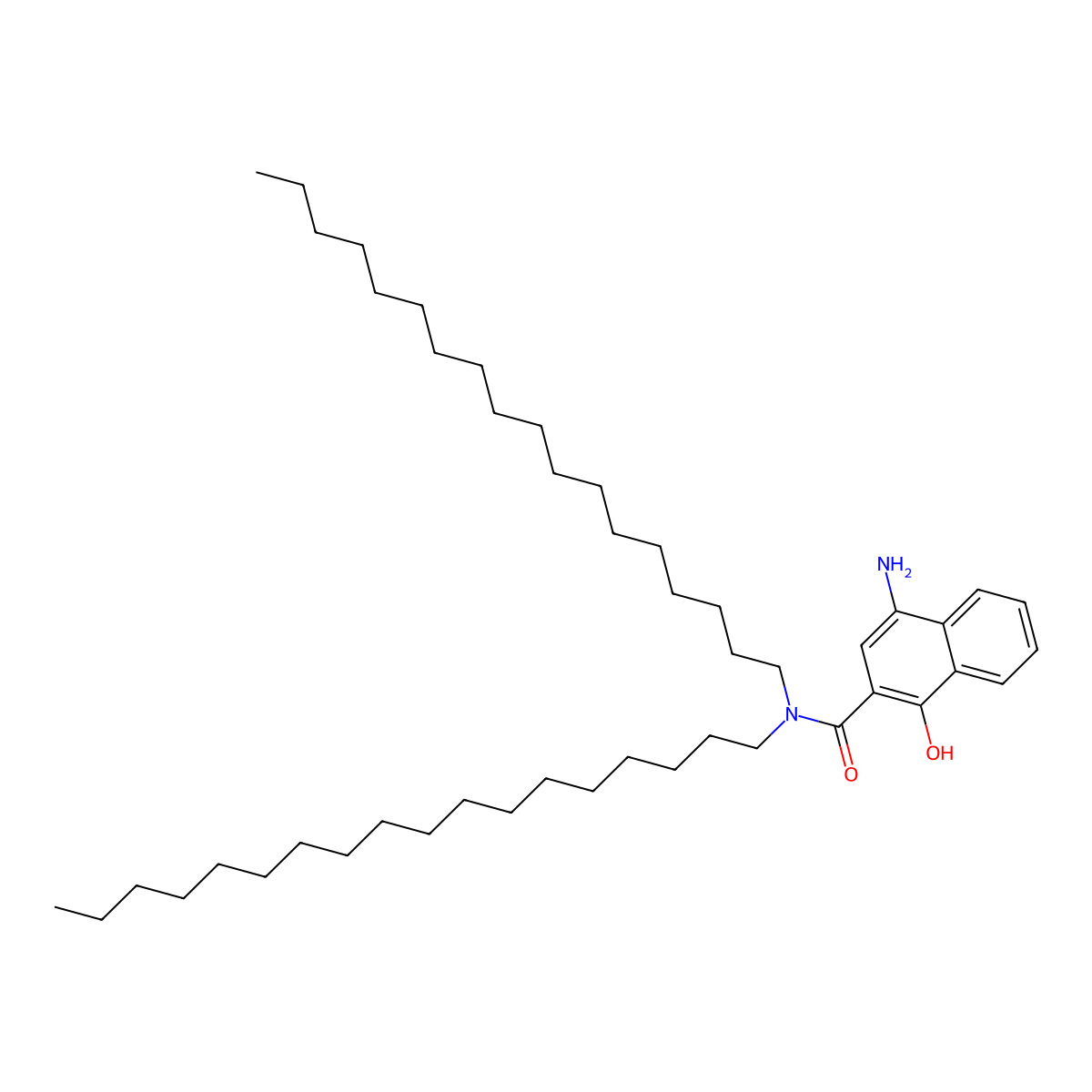 2-Naphthalenecarboxamide, 4-amino-1-hydroxy-N,N-dioctadecyl- molecular structure, CAS 65208-33-5