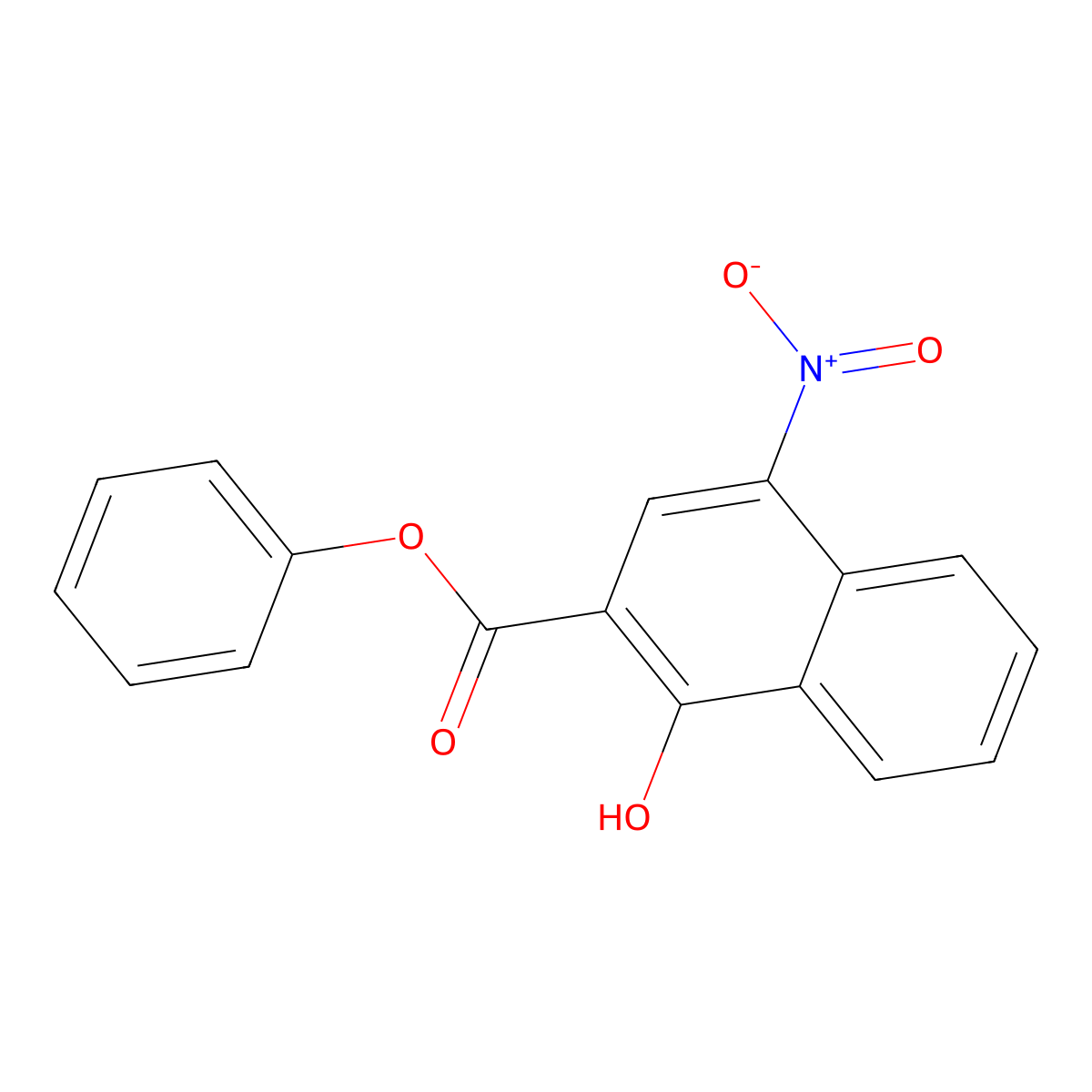 Phenyl 1-hydroxy-4-nitro-2-naphthoate molecular structure, CAS 65208-34-6