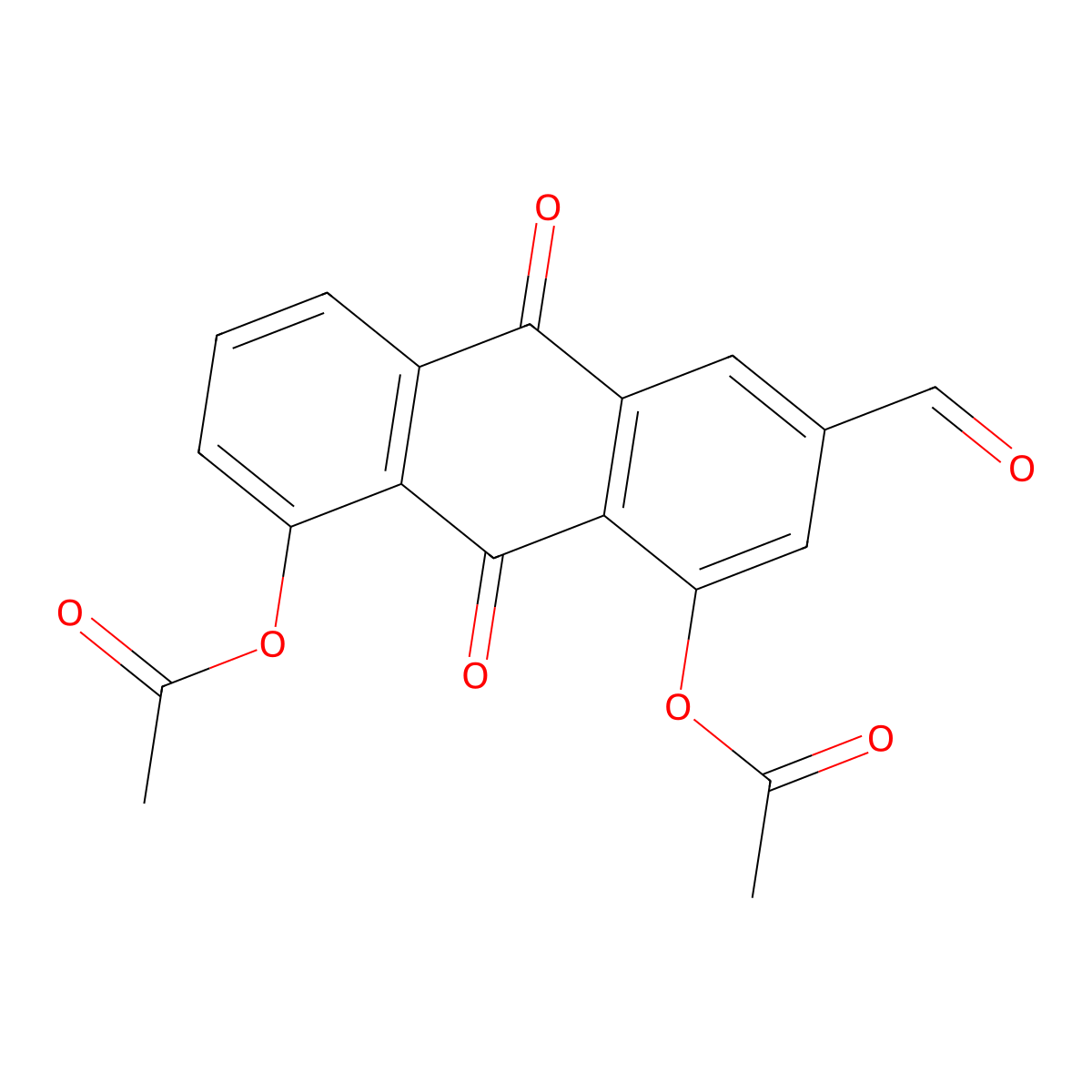 4,5-Bis(acetyloxy)-9,10-dihydro-9,10-dioxo-2-anthracenecarboxaldehyde molecular structure, CAS 65209-90-7