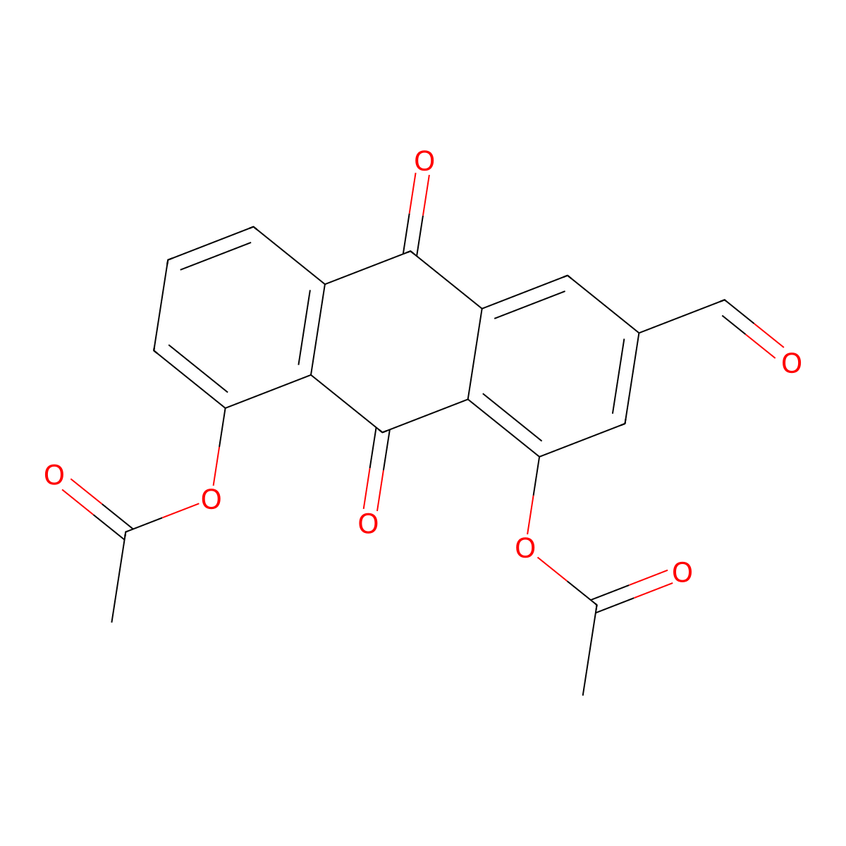 4,5-Bis(acetyloxy)-9,10-dihydro-9,10-dioxo-2-anthracenecarboxaldehyde molecular structure, CAS 65209-90-7