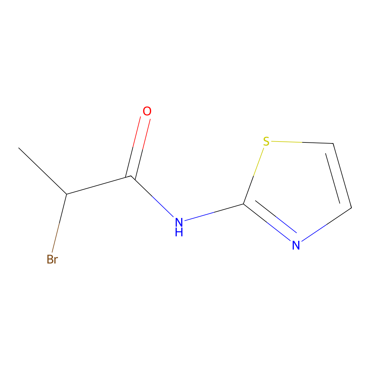 2-bromo-N-(1,3-thiazol-2-yl)propanamide molecular structure, CAS 6521-08-0