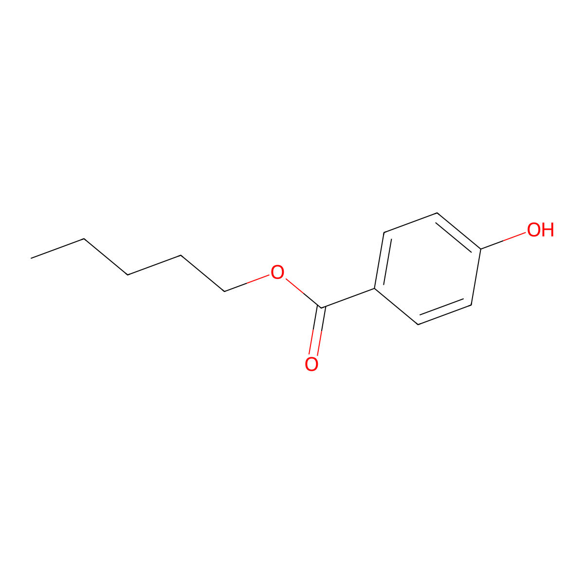 Pentyl 4-hydroxybenzoate molecular structure, CAS 6521-29-5
