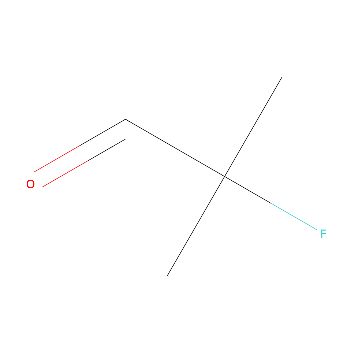 2-Fluoro-2-methylpropanal molecular structure, CAS 6521-35-3