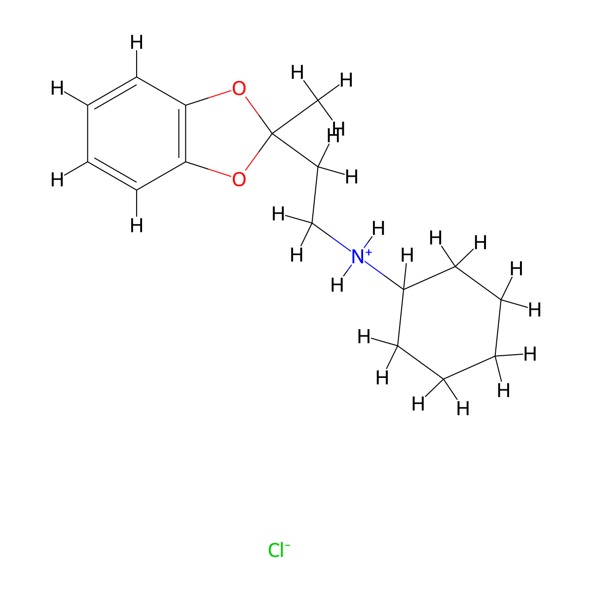 1,3-Benzodioxole, 2-(2-(cyclohexylamino)ethyl)-2-methyl-, hydrochloride molecular structure, CAS 65210-28-8