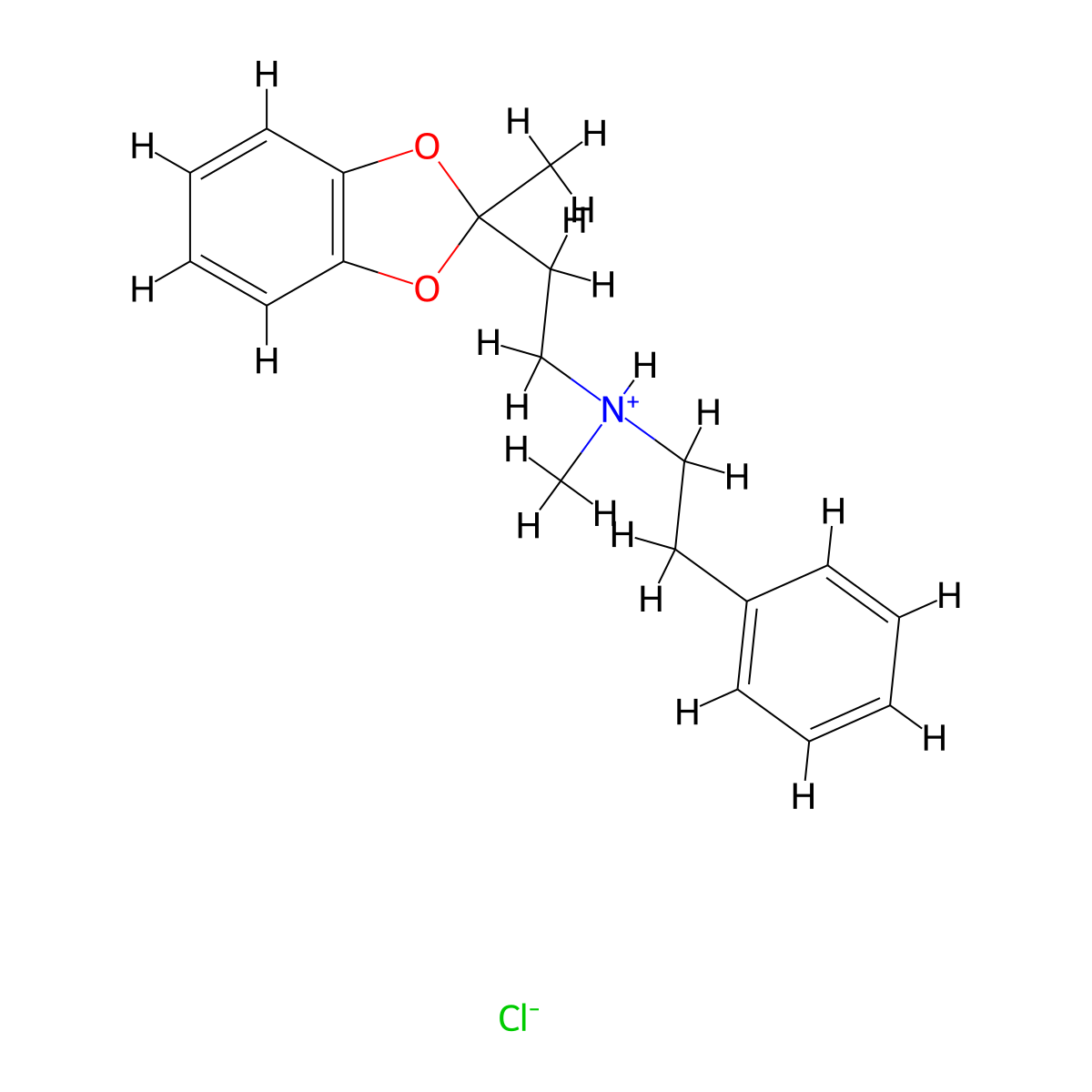 1,3-Benzodioxole, 2-methyl-2-(2-(N-methyl-N-phenethylamino)ethyl)-, hydrochloride molecular structure, CAS 65210-32-4