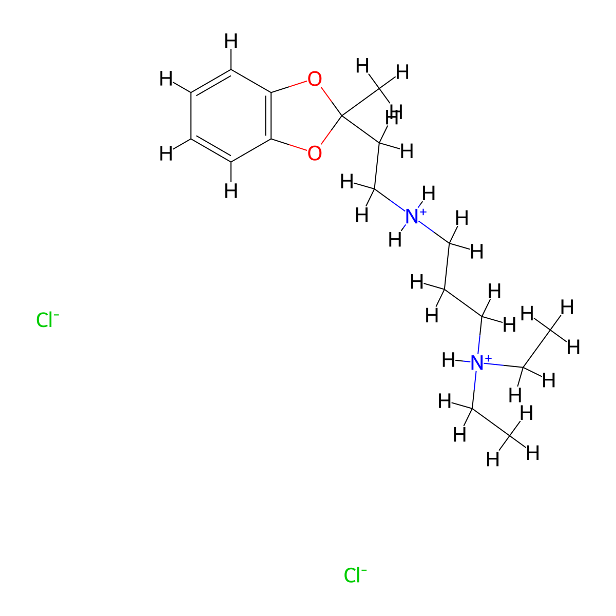 1,3-Benzodioxole, 2-(2-(3-(diethylamino)propylamino)ethyl)-2-methyl-, dihydrochloride molecular structure, CAS 65210-36-8