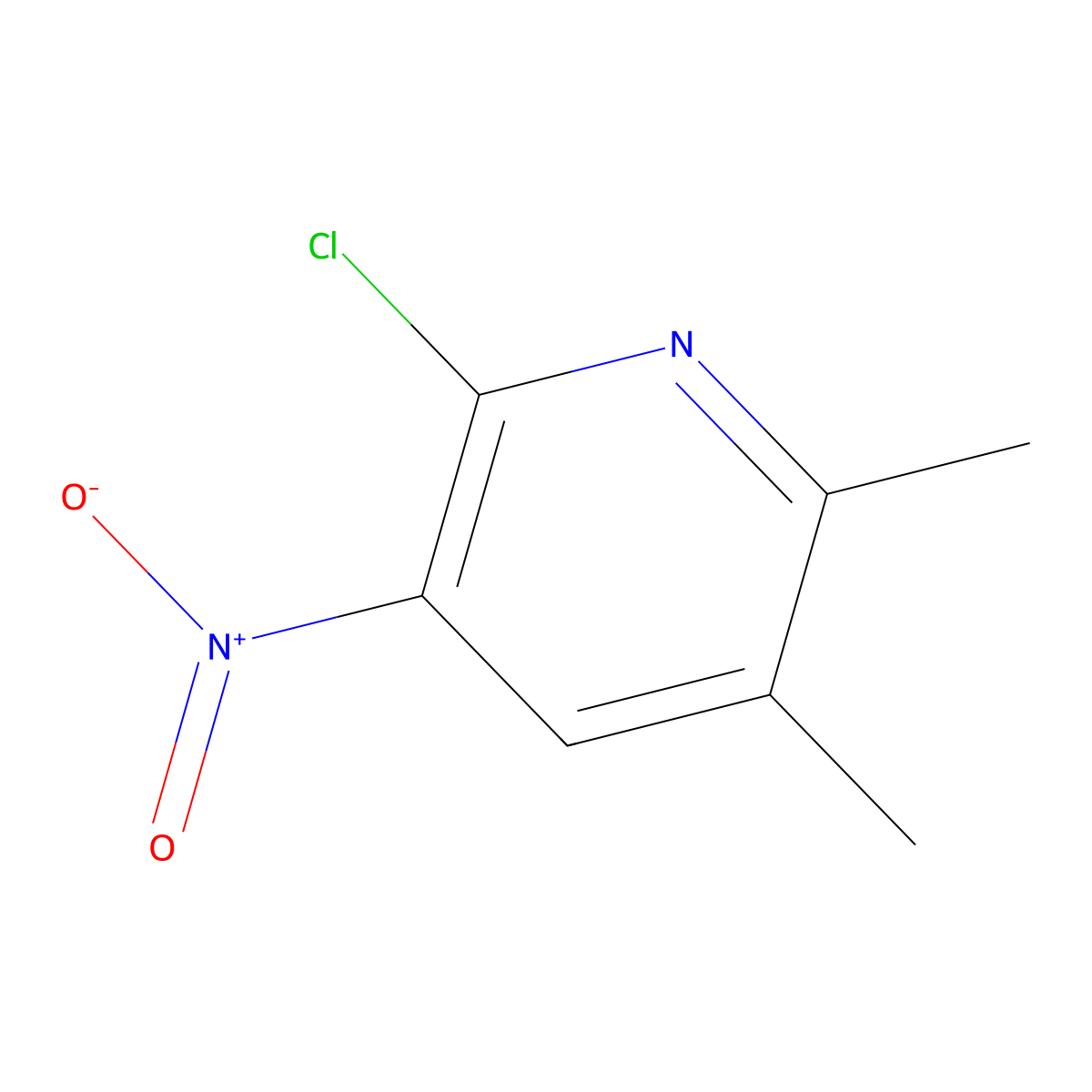 2-Chloro-5,6-dimethyl-3-nitropyridine molecular structure, CAS 65213-96-9