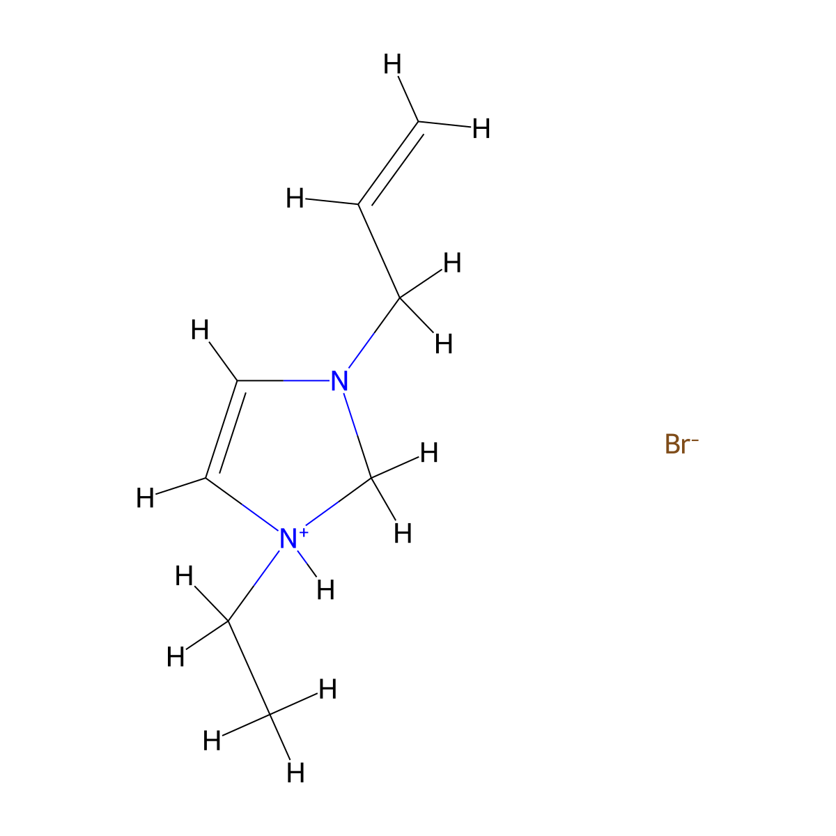 1-Ethyl-3-(prop-2-en-1-yl)-2,3-dihydro-1H-imidazol-1-ium bromide molecular structure, CAS 652134-09-3