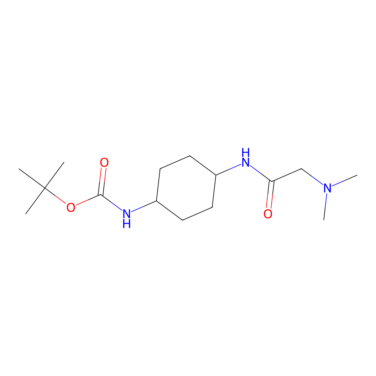 tert-Butyl (1R*,4R*)-4-[2-(dimethylamino)acetamido]-cyclohexylcarbamate molecular structure, CAS 652138-87-9