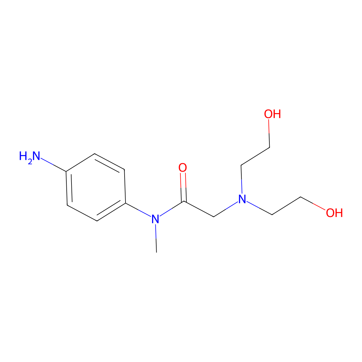 N-(4-aminophenyl)-2-[bis(2-hydroxyethyl)amino]-N-methylacetamide molecular structure, CAS 652139-60-1