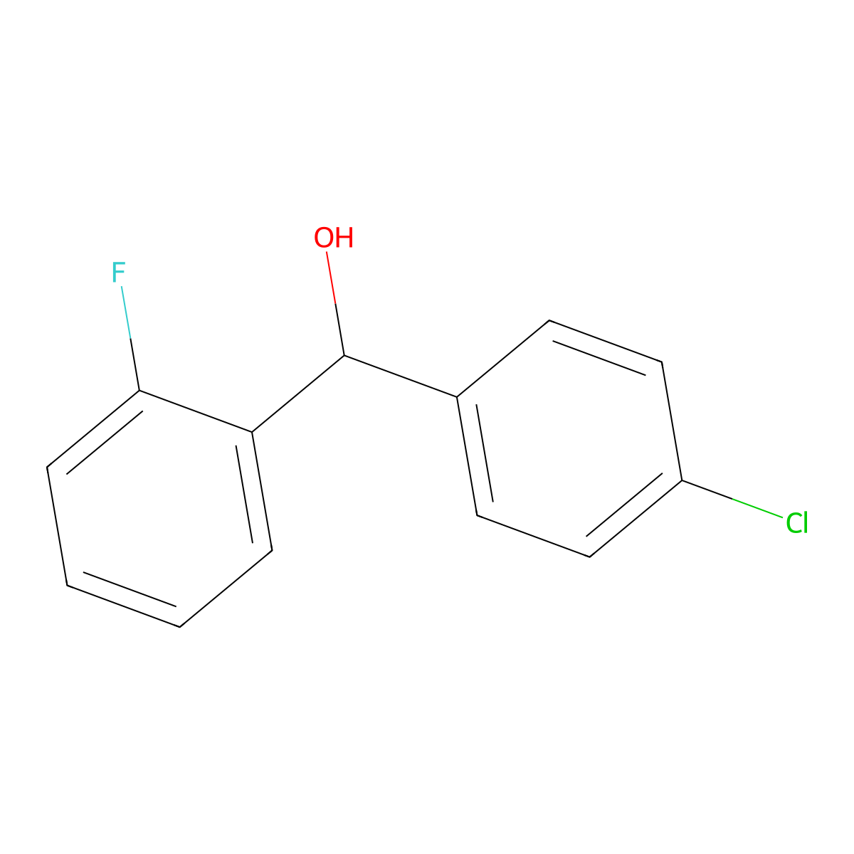 4-Chloro-alpha-(2-fluorophenyl)benzenemethanol molecular structure, CAS 65214-60-0