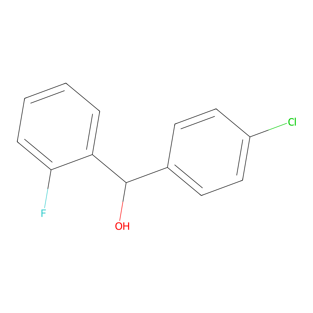4-Chloro-alpha-(2-fluorophenyl)benzenemethanol molecular structure, CAS 65214-60-0