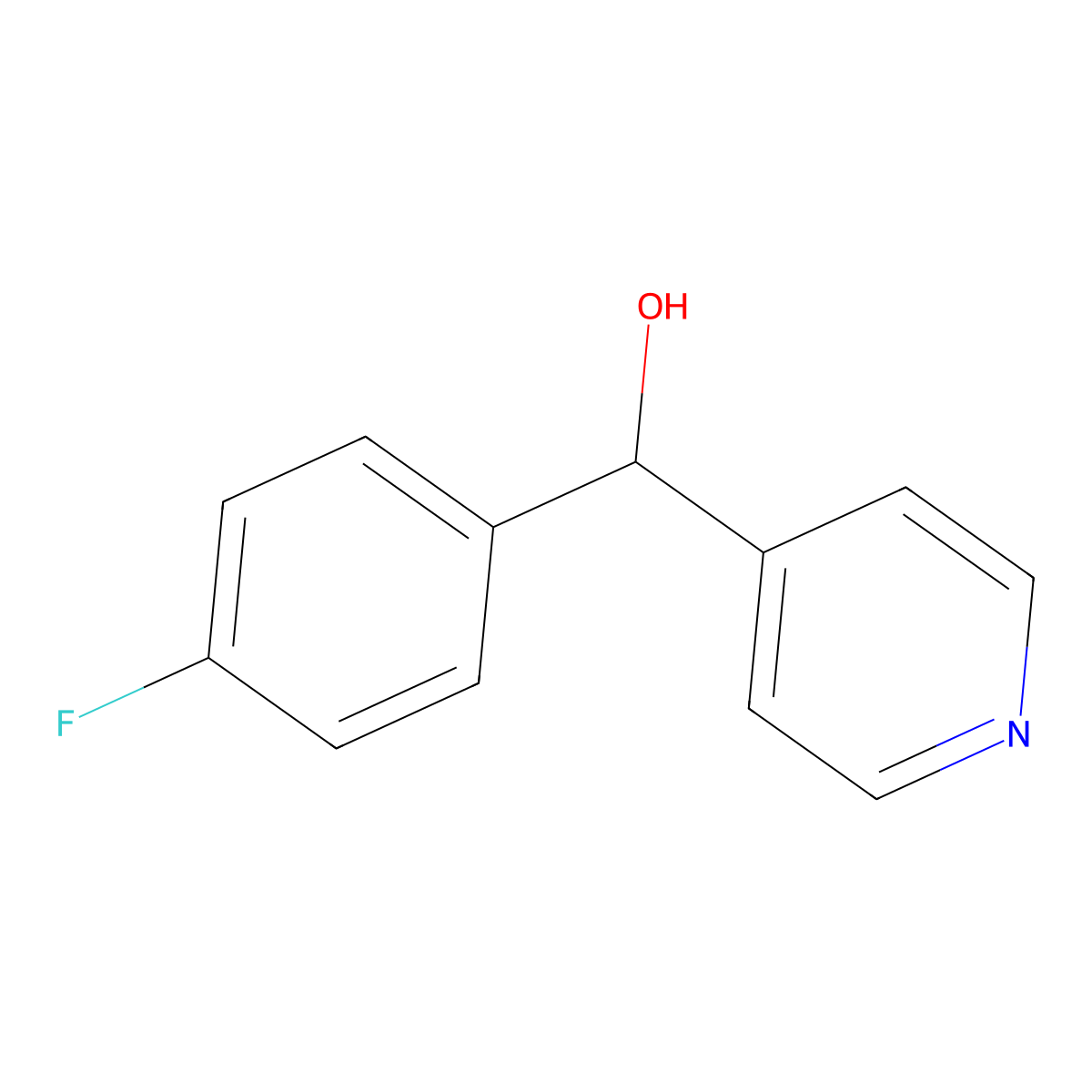 (4-Fluorophenyl)(pyridin-4-yl)methanol molecular structure, CAS 65214-62-2