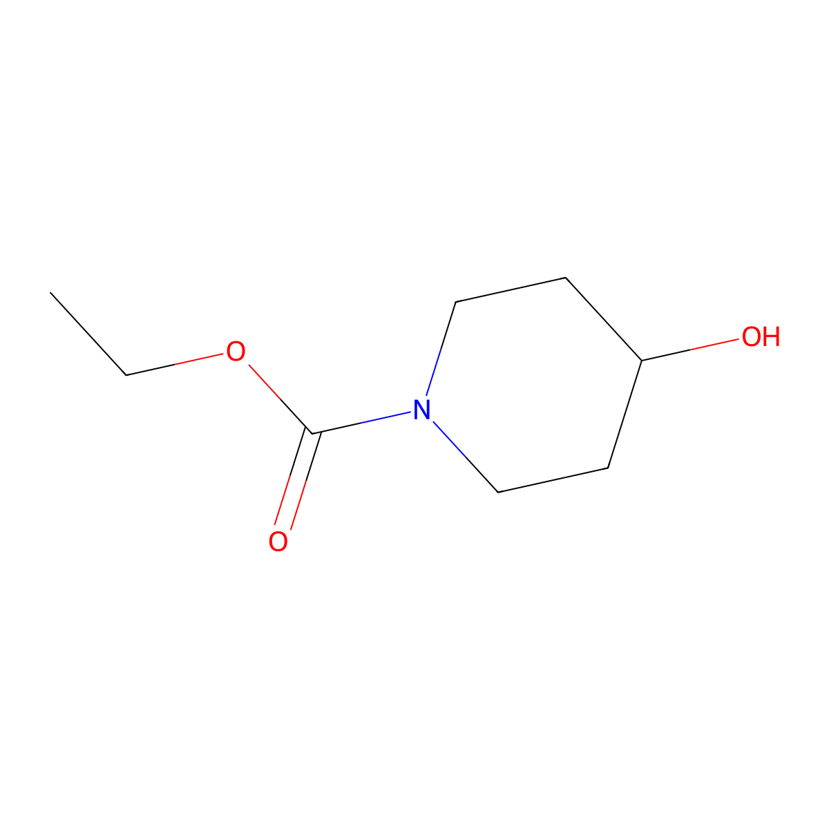 Ethyl 4-hydroxypiperidine-1-carboxylate molecular structure, CAS 65214-82-6