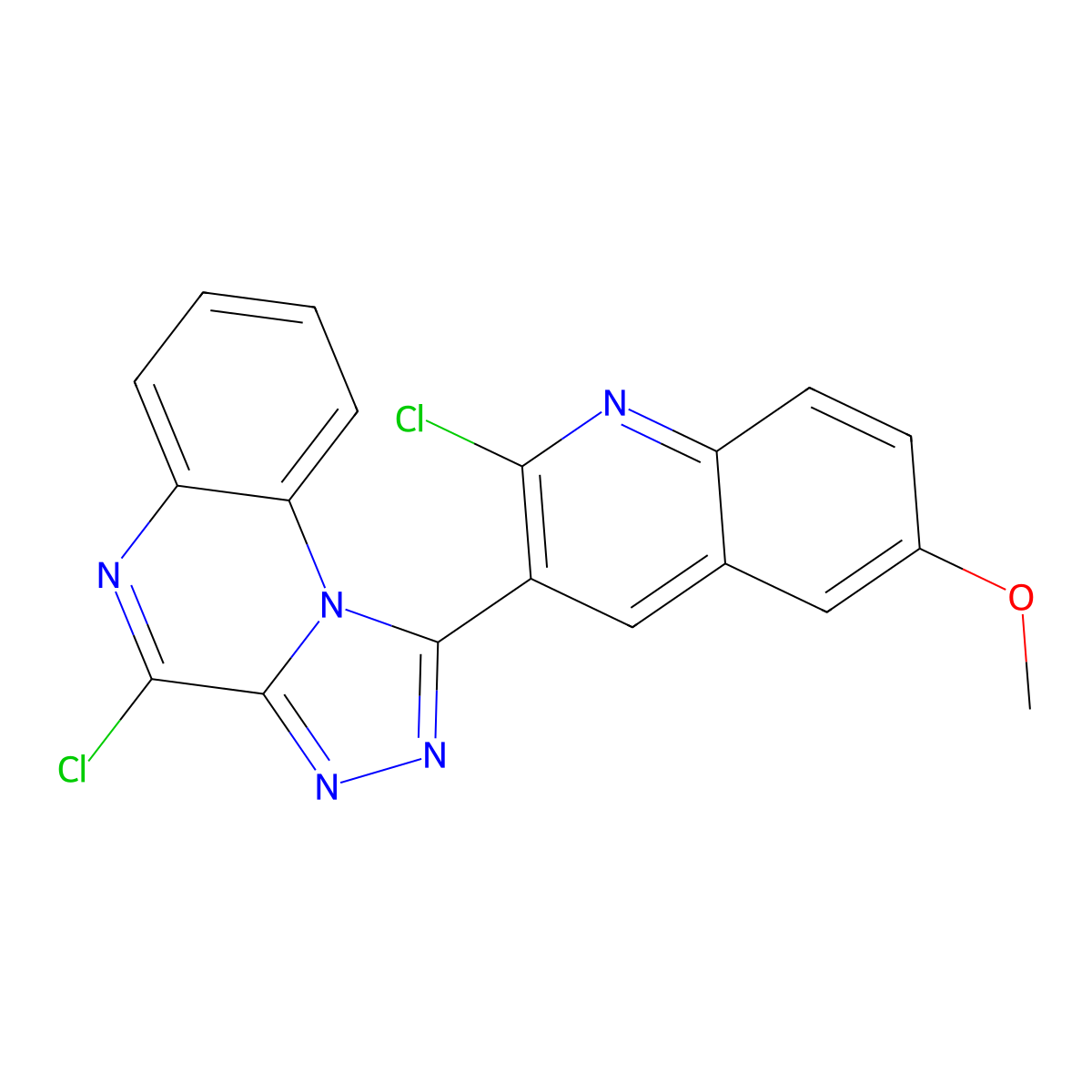 4-Chloro-1-(2-chloro-6-methoxyquinolin-3-yl)-[1,2,4]triazolo[4,3-a]quinoxaline molecular structure, CAS 652142-94-4