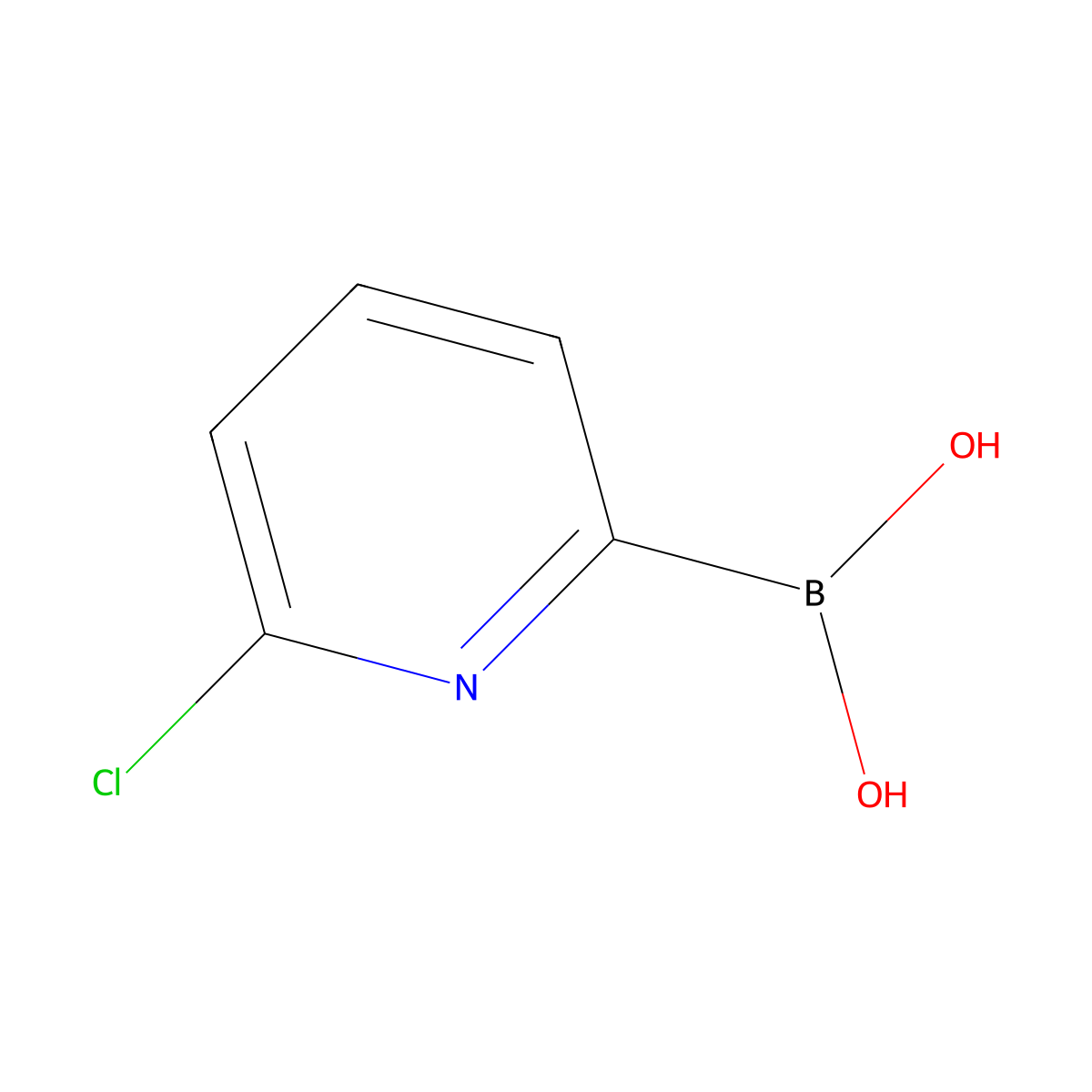 6-Chloropyridine-2-boronic acid molecular structure, CAS 652148-90-8