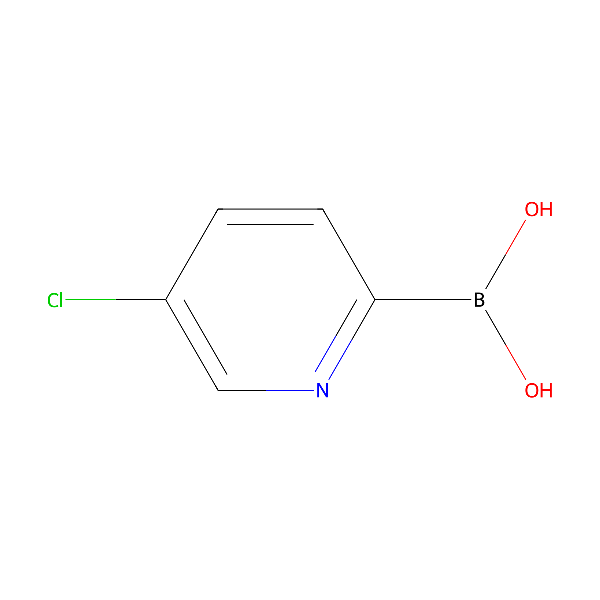 5-Chloropyridine-2-boronic acid molecular structure, CAS 652148-91-9