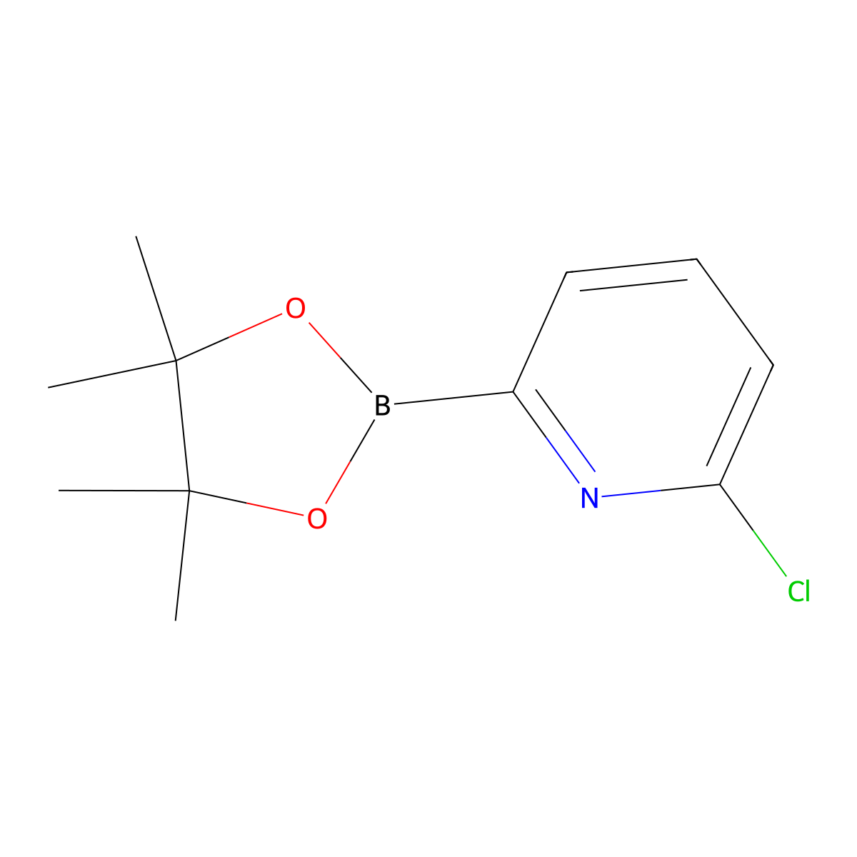 2-Chloro-6-(4,4,5,5-tetramethyl-1,3,2-dioxaborolan-2-yl)pyridine molecular structure, CAS 652148-92-0
